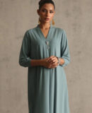 Charm | Dusty Blue Georgette 2-Piece Suit