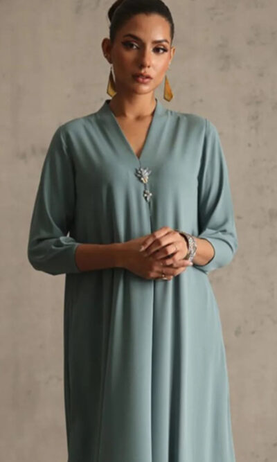 Charm | Dusty Blue Georgette 2-Piece Suit