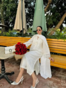 Manzar - White Embroidered Dress with Dupatta