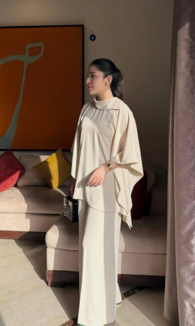 Mystic - Off White Embroidered 2-Piece Georgette Suit