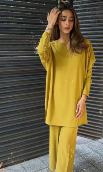 Starlit - Mustard Warm Georgette 2-Piece Cord Set